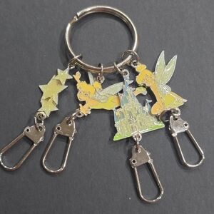 Vintage Tinkerbell Keychain with Castle and Stars